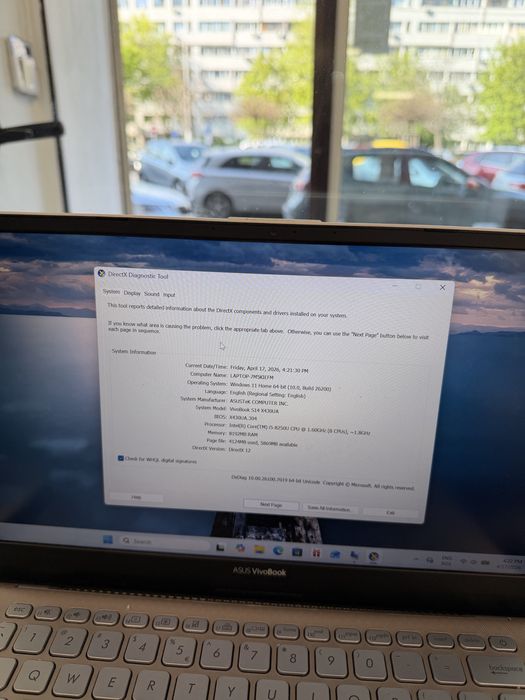 Laptop Asus Vivobook S14, intel i5 8 cod unic 4623
