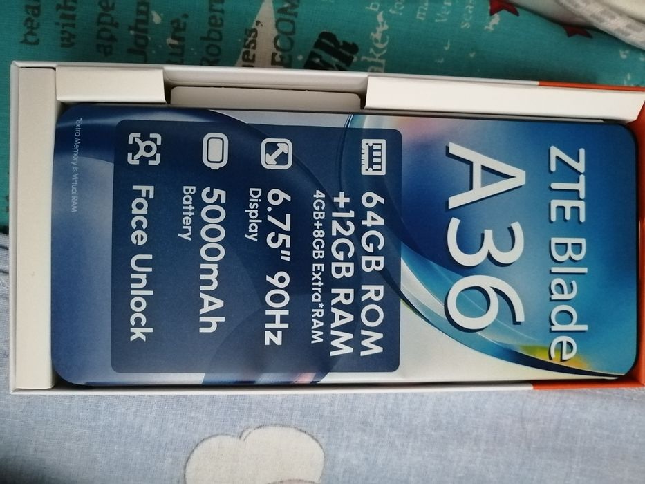 Телефон ZTE A36 Blade RAM Extra+12GB ROM. 5000 mAh