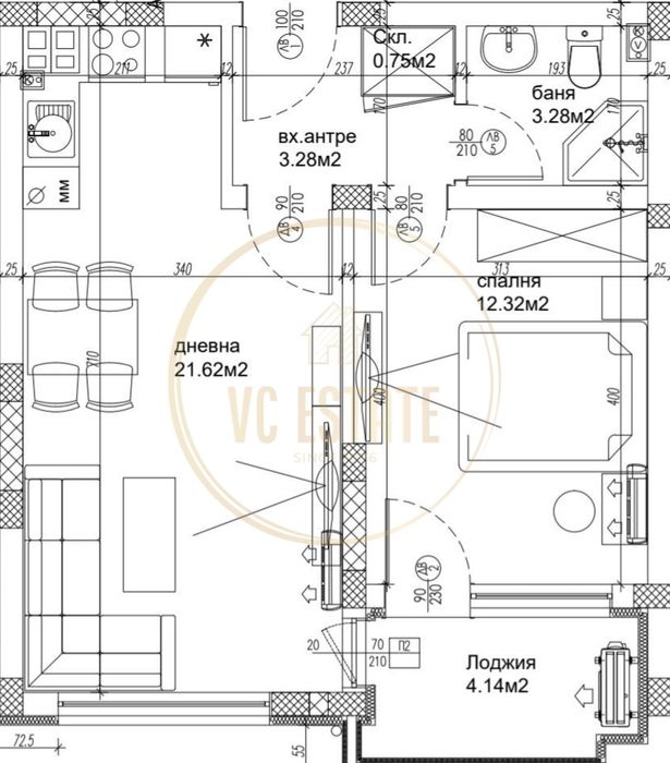 Продава се Двустаен апартамент в Пловдив, Христо Смирненски - 62 кв.м за 1128 €/кв.м - Снимка #1