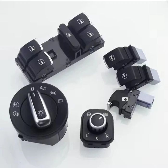 Set Complet Butoane Interior cu Inserții Cromate VW Golf 5, 6, Passat B6, B7, CC, Tiguan