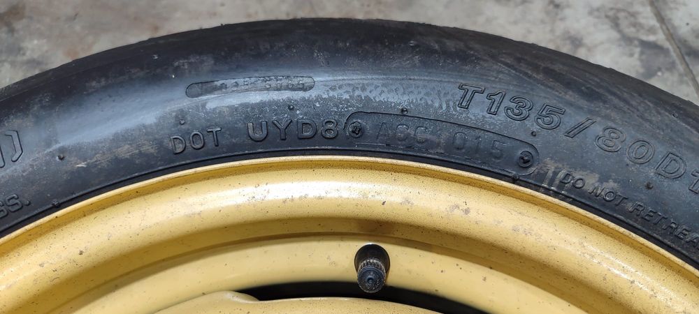 ROATĂ REZERVĂ TOYOTA PRIUS R16 5X100 T135/80 D16 / 2009-2015