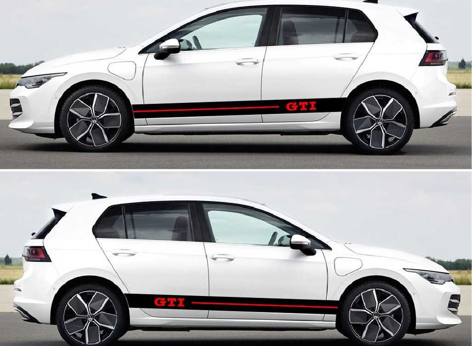 Stickere autocolante dungi sport VW GOLF GTI - R LINE, Skoda VRS, POLO