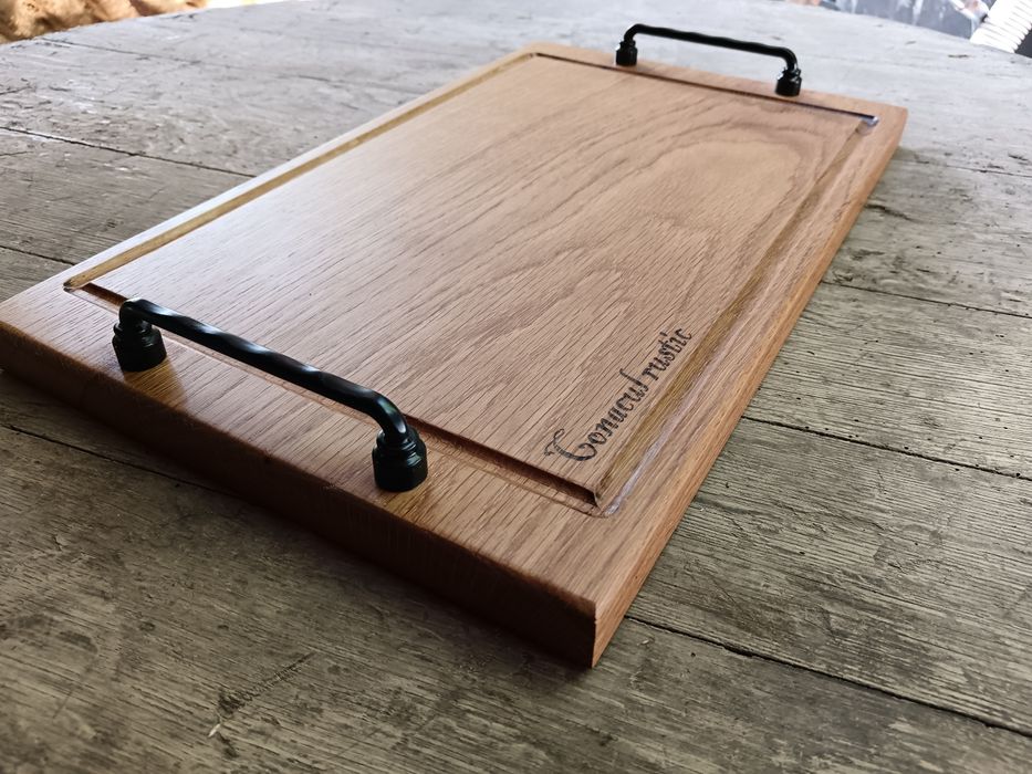 Platou tava rustică lemn masiv stejar 55cm pe 29cm