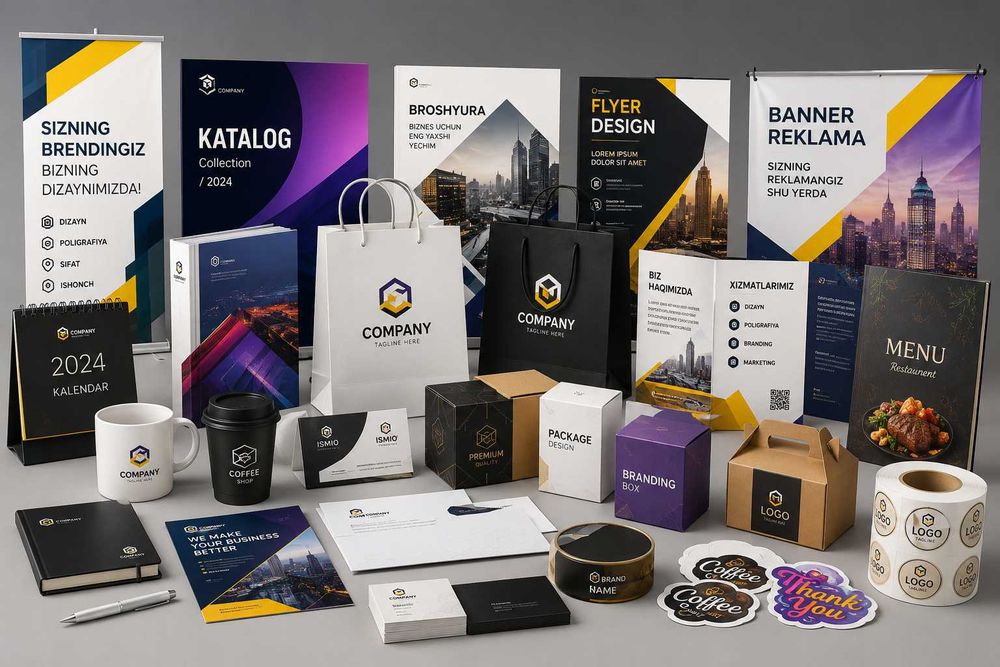 Grafik dizayn va poligrafiya xizmatlari, Corel draw, Photoshop, AI,