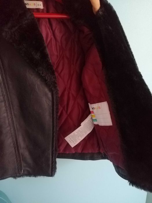 Geaca piele 3-4 ani, noua cu et, Koton, groasă, pt toamnă-iarna