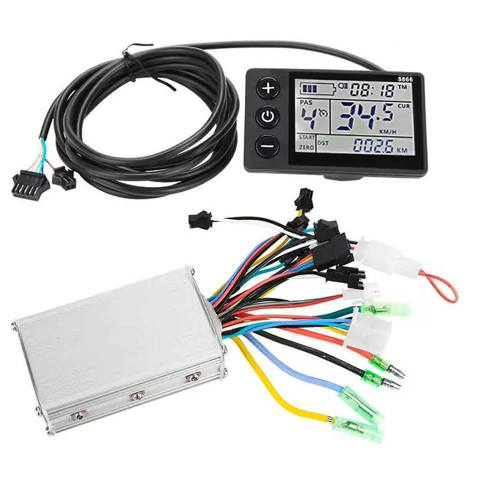 Set Controler + Display S866 pentru Bicicletă Electrică 24V / 36V – 250W / 350W