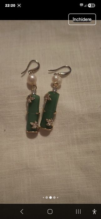 Cercei din jad cu perle de apă dulce naturale