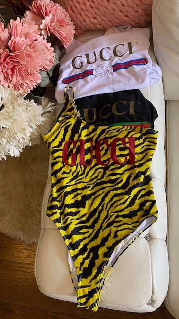 Gucci Women's Natural Fake Logo Front Swimsuit*Цял Бански Гучи ХС,С
