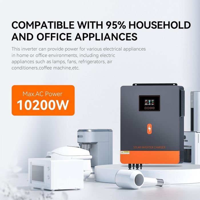 Хибриден соларен инвертор PowMr 10.2 KW с WiFi