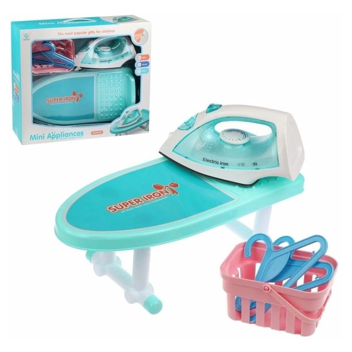 Set de joaca masa de calcat cu fier si cosulet de haine