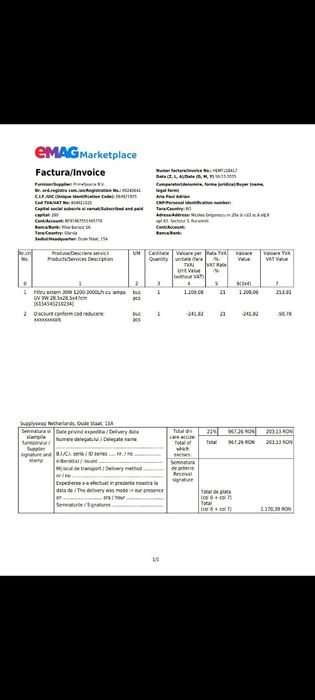 Filtru extern SUNSUN HW-3000 (UV 9W) NOU + Medii filtrante NOI