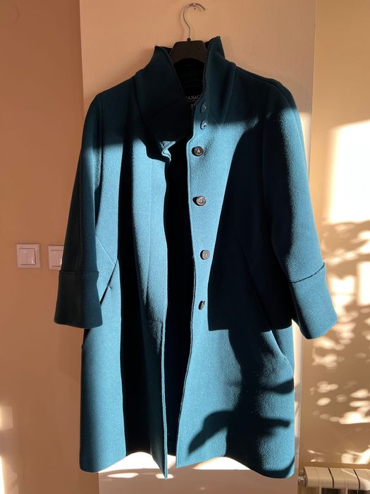 Вълнено палто Max&Co тъмен тюркоаз