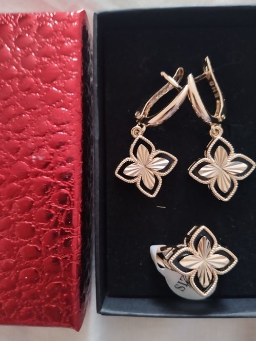 Набор серьги и кольцо