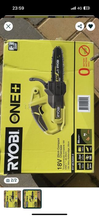 Ryobi-Drujba-Fierstrau- cu lanț 18V ONE+™, bară 20cm