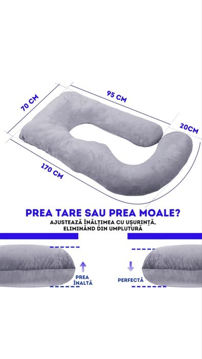 Perna Gravide si Alaptare Gavriet™ 3 in 1,Multifunctionala,95x70x15 cm,Forma de J,Husa Detasabila,Lavabila,Suport Burta, Picioare, Cap, Gat, Spate,Gri