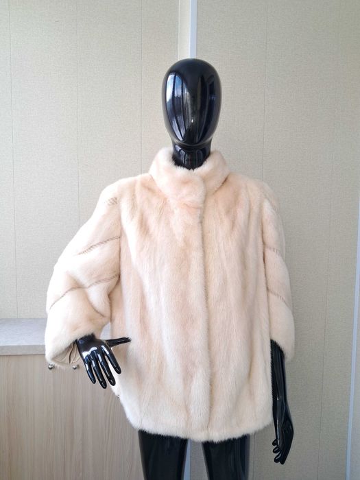 Haină blană nurcă , Naturala, culoare bej