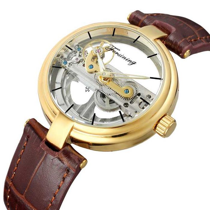 Мужские автоматические часы Forsining Skeleton, водонепроницаемые, ch1