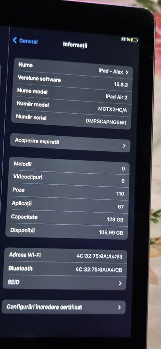 iPad Air 2 de 128 GB,