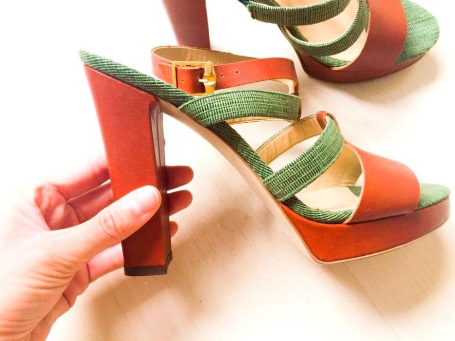 Sandale 7 all Mankind 100% piele, masura 39.5, toc 13,5 cm