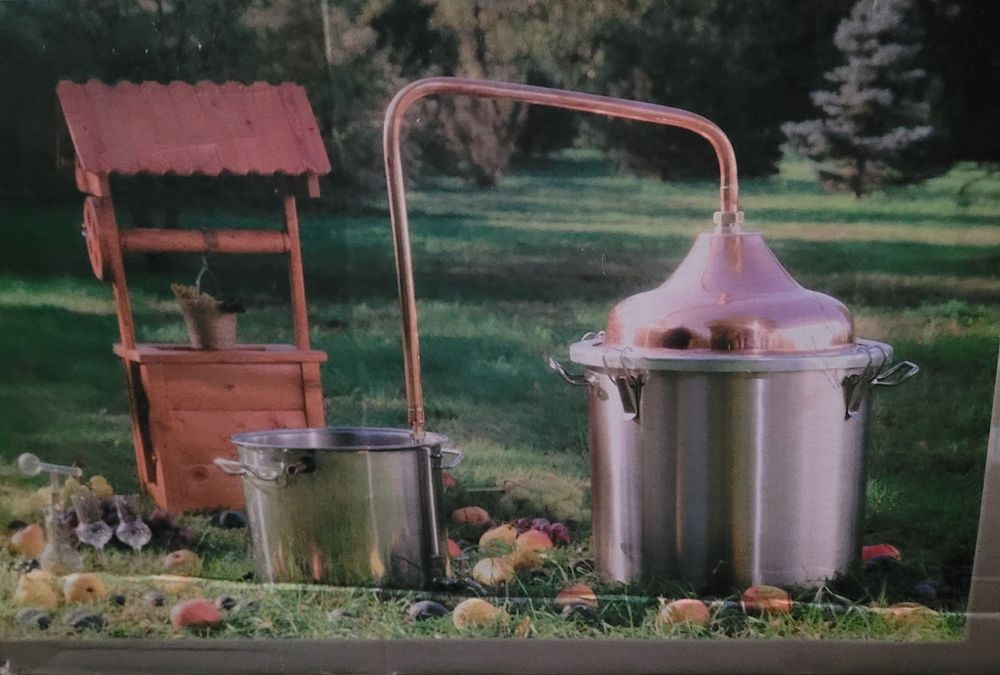 Cazan tuica 50 litri NOU, de inox si cupru