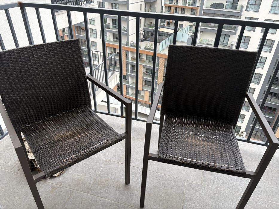 Scaune terasa ratan set 2 buc