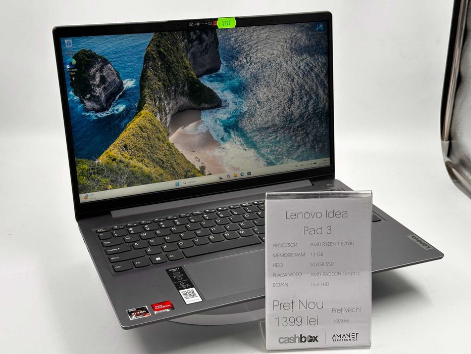 Lenovo IdeaPad 3 Ryzen 7 5700U 12GBRAM SSD512GB Garantie 24 L. CashBox