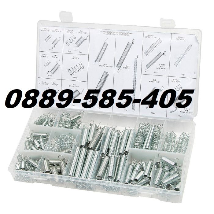 Различни размери Комплект пружини в кутия 200 бр. - инструменти