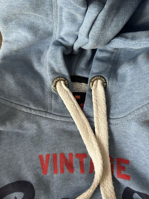 SuperDry Суичър, р.М анорак, синя мъжка горница с качулка, спортен топ