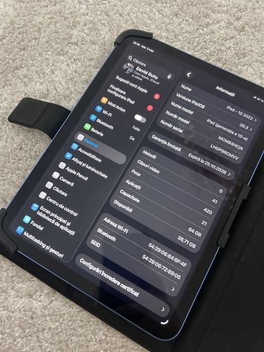 iPad 10 2022 64 GB aproape nou,Apple pencil 2(USB-C).Cititi anuntul!