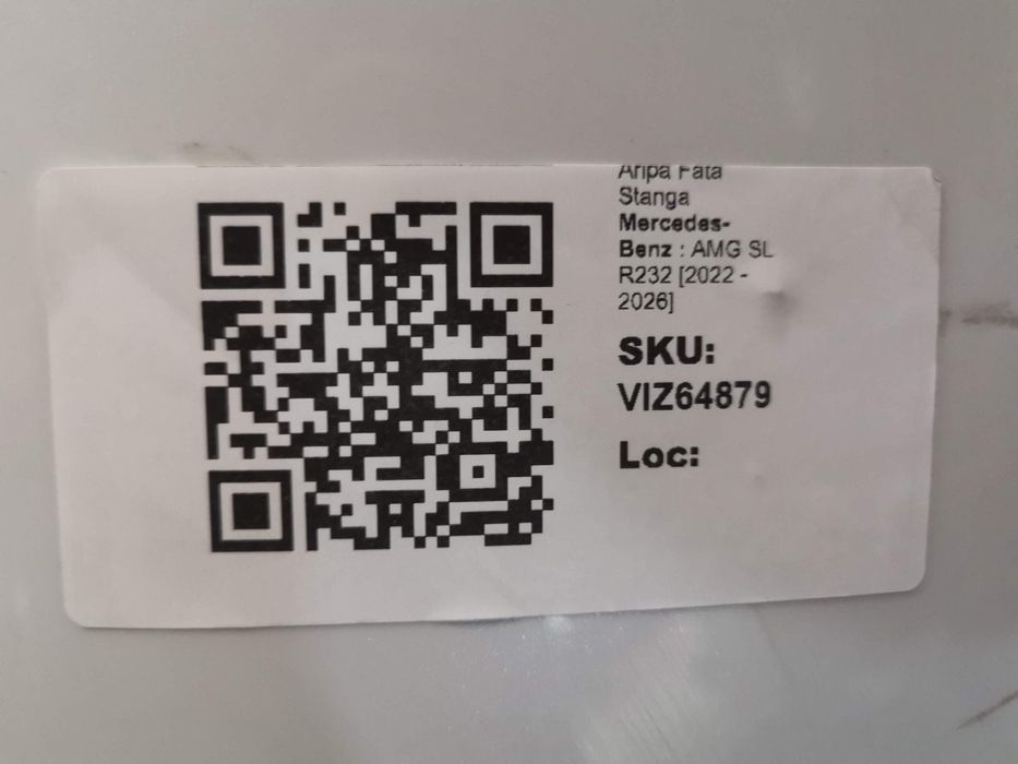 Ляво предно крило Mercedes-Benz AMG SL R232 Оригинално Повредено Merce