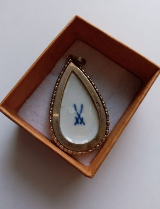 Meissen майсен медальон 925 сребро бижу