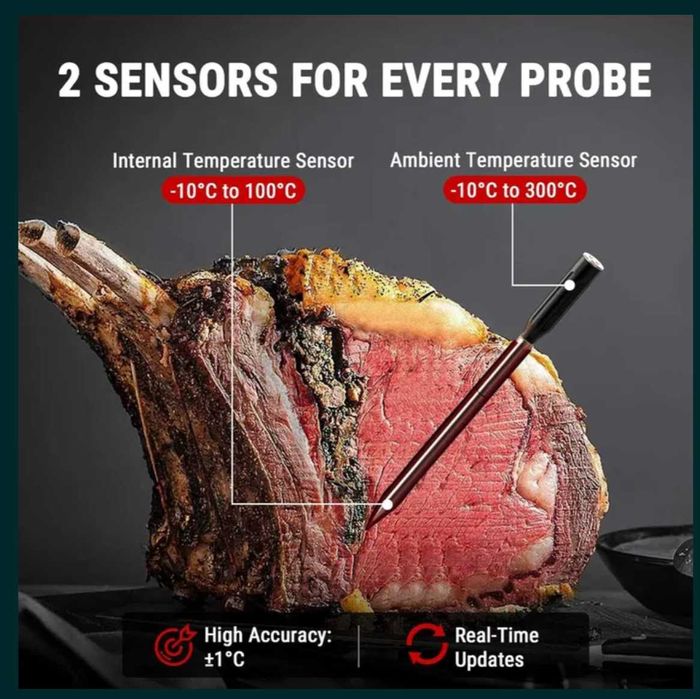 термометри 2бр за месо - wireless, smart, IP67