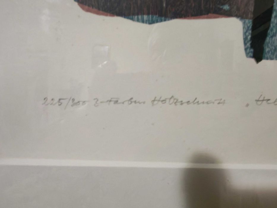 Tablou Original Xilogravură „Helfende Hände” – Erich Mansen, Semnat