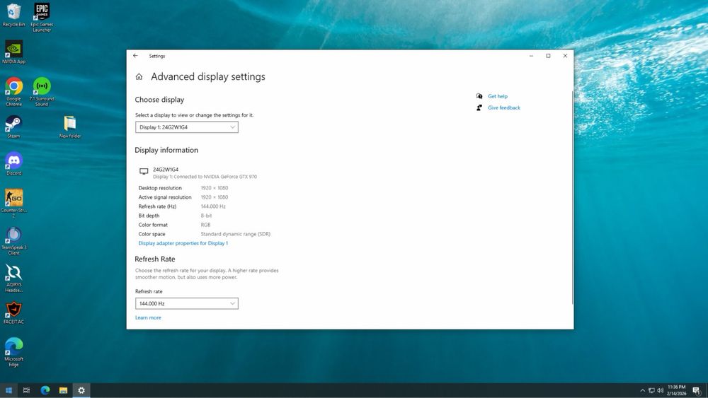 Monitor 144hz AOC 24g2w1g4