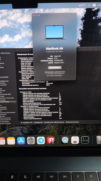 Macbook air 15 M3 8/256 Midnight 2024