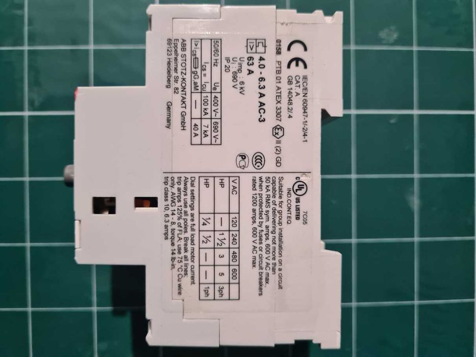 Protectie motor ABB MS325-6.3A