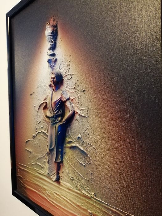 Tablou unicat superb pictat în vopsea achiziționat galerie de artă Spania