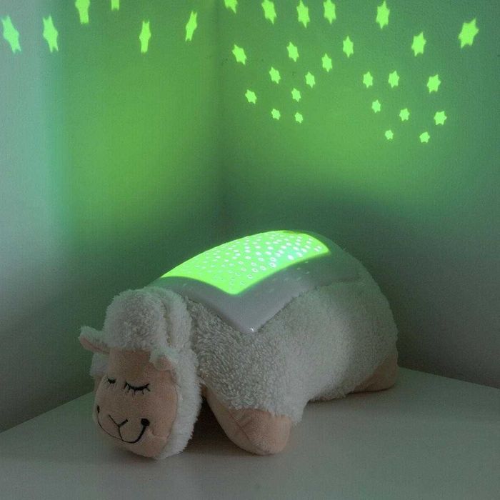 Lampa de veghe pentru copii cu proiector de stele model oaie de plus