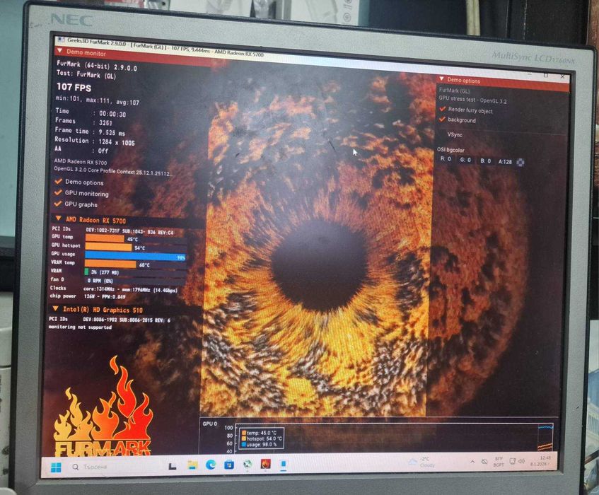 AMDRadeon RX5700XT AsusTUF Gaming 8GbDDR6 Гаранция 3 месеца