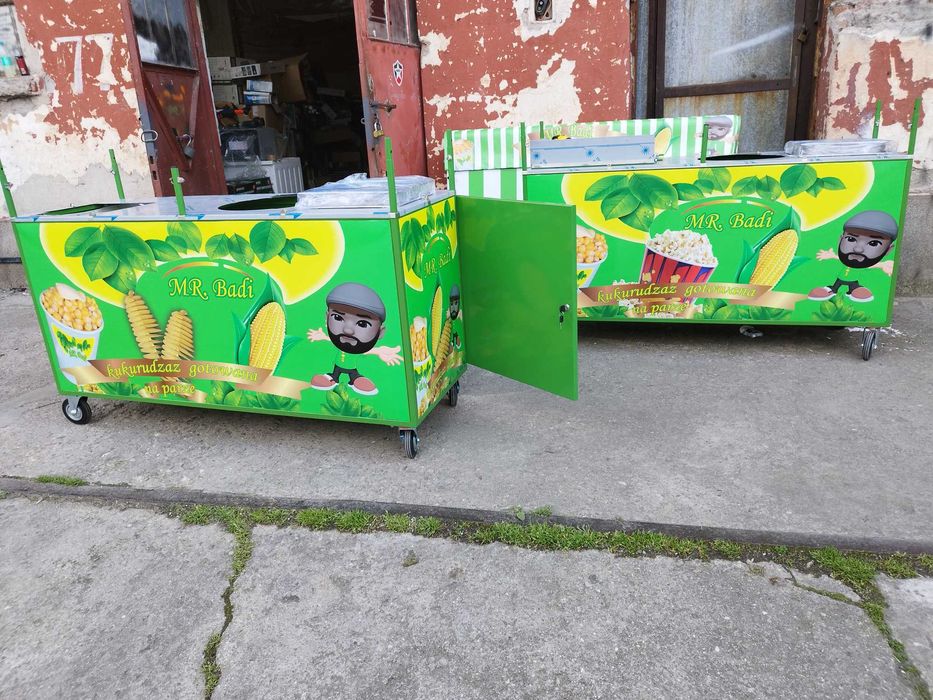 количка за царевица на пара,скара,пуканки,захарен памук