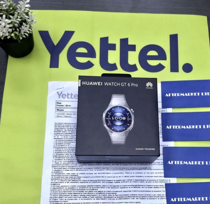 КАТО НОВ 46mm Huawei watch GT 6 PRO Yettel Гаранция 2028 TITAN