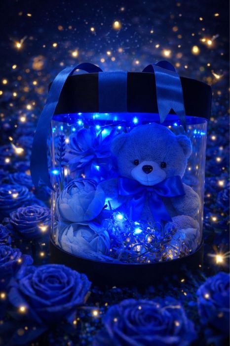 Медвежонок с конфетами и подсветкой