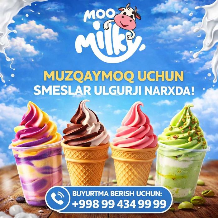 Muzqaymoq uchun smes (quyma va sharikli) – Moo Milky