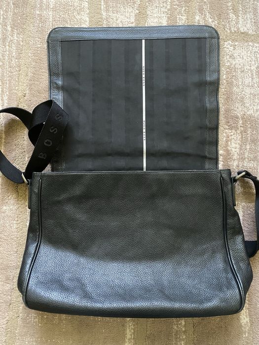Geantă Bărbați Poştaş Messenger Piele Naturală Hugo BOSS