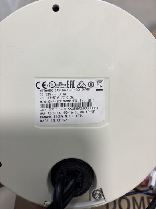 5Mpx Samsung Wisenet IP camera 360 fish eye