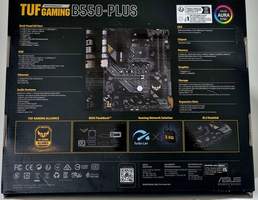 Placa de baza ASUS TUF GAMING B550-PLUS , Socket AM4