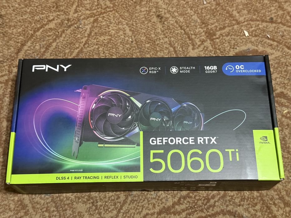 PNY GeForce RTX 5060 Ti 16GB Epic-X RGB, Triple fan, OC Edition.