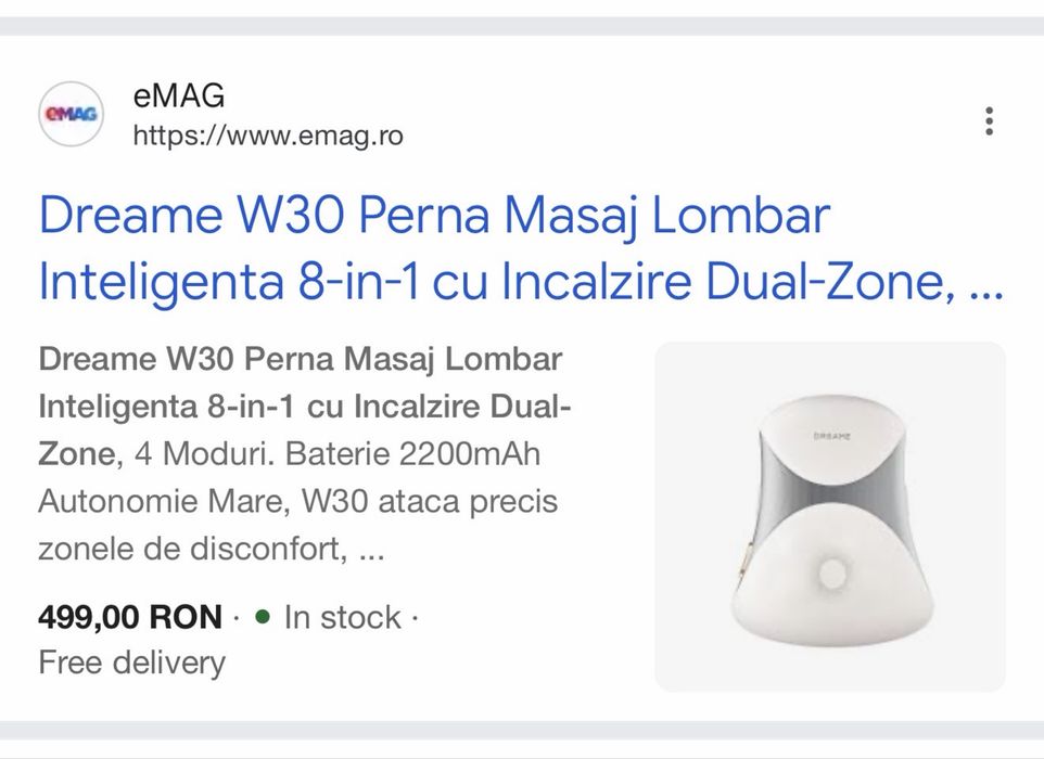 Perna Aparat Masaj Lombar Dreame W30