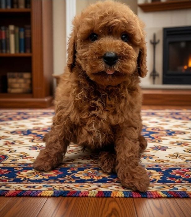 Мальчик пудель ,красный абрикос, 2 мес.