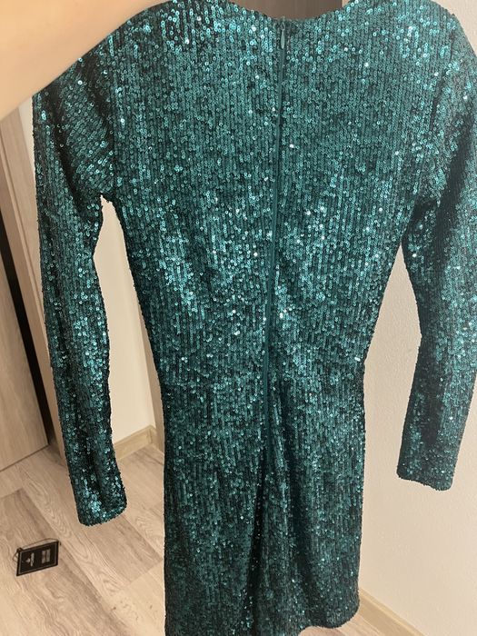 Rochie paiete S verde smarald
